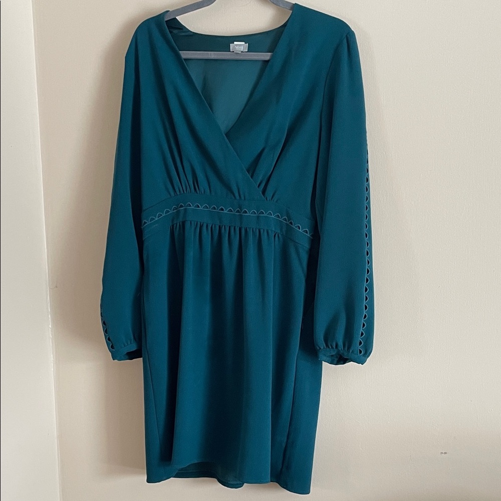 Chic Long Sleeve Teal Dress